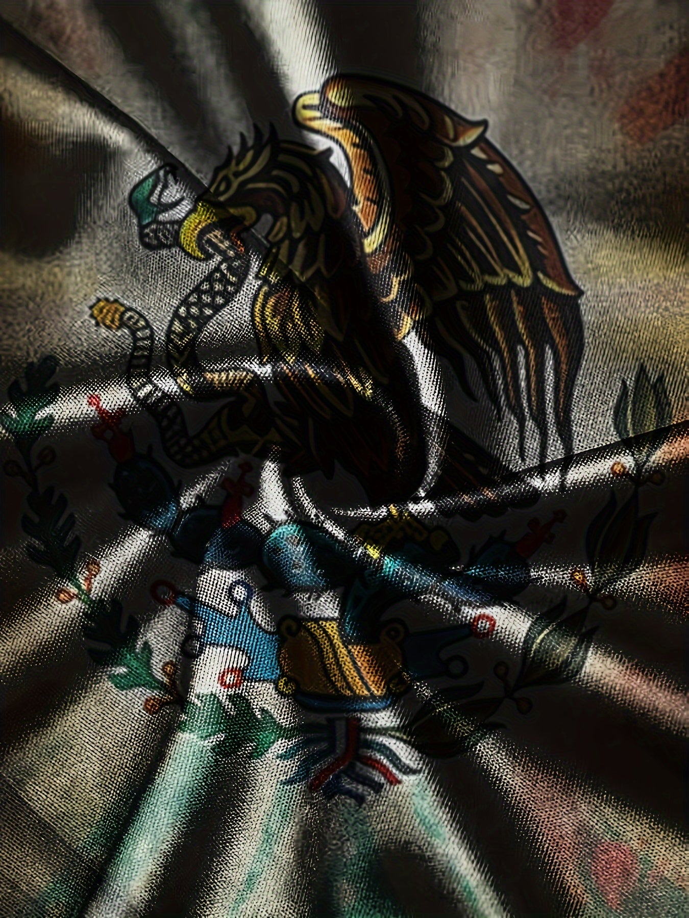 Eagle And Snake Print Men's Graphic Tee for Summer