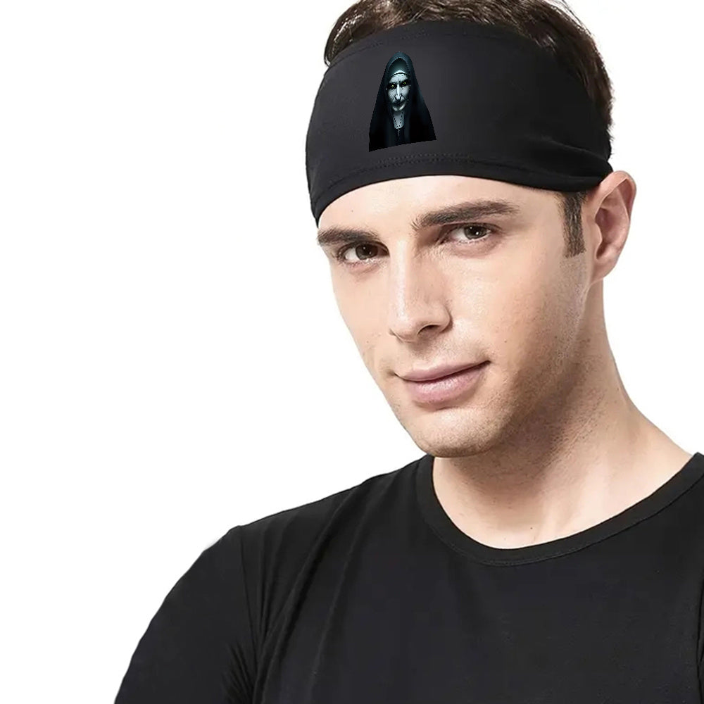 Men's The Nun Graphic Sweatband Headband for Fitness - Ideal Gift