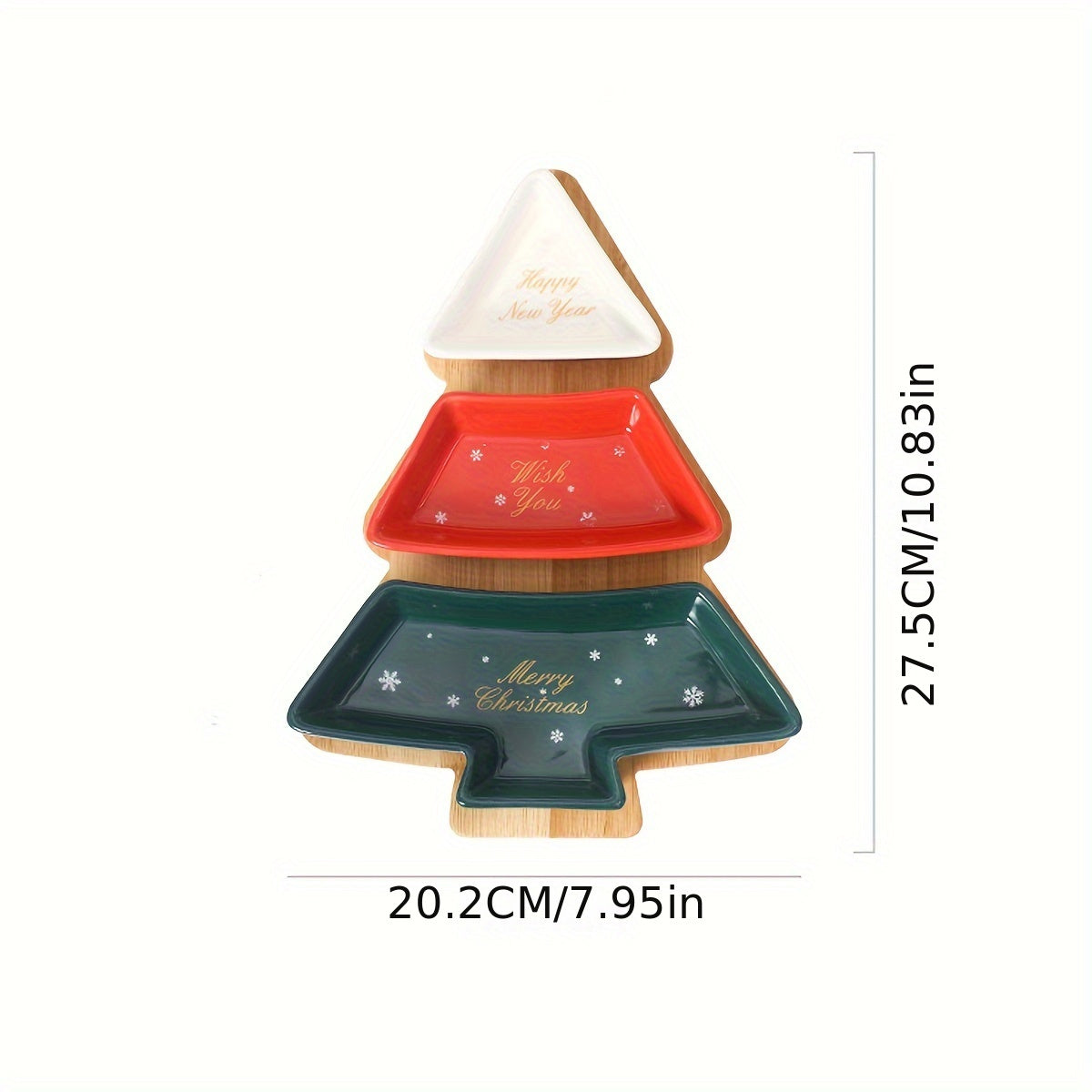 Christmas Decor Fruit Bowl Ceramic Plates Dishes Tray Snack Serving Tray