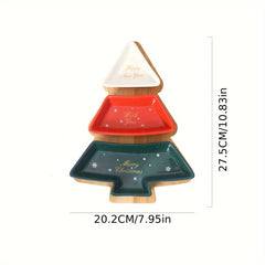 Christmas Decor Fruit Bowl Ceramic Plates Dishes Tray Snack Serving Tray
