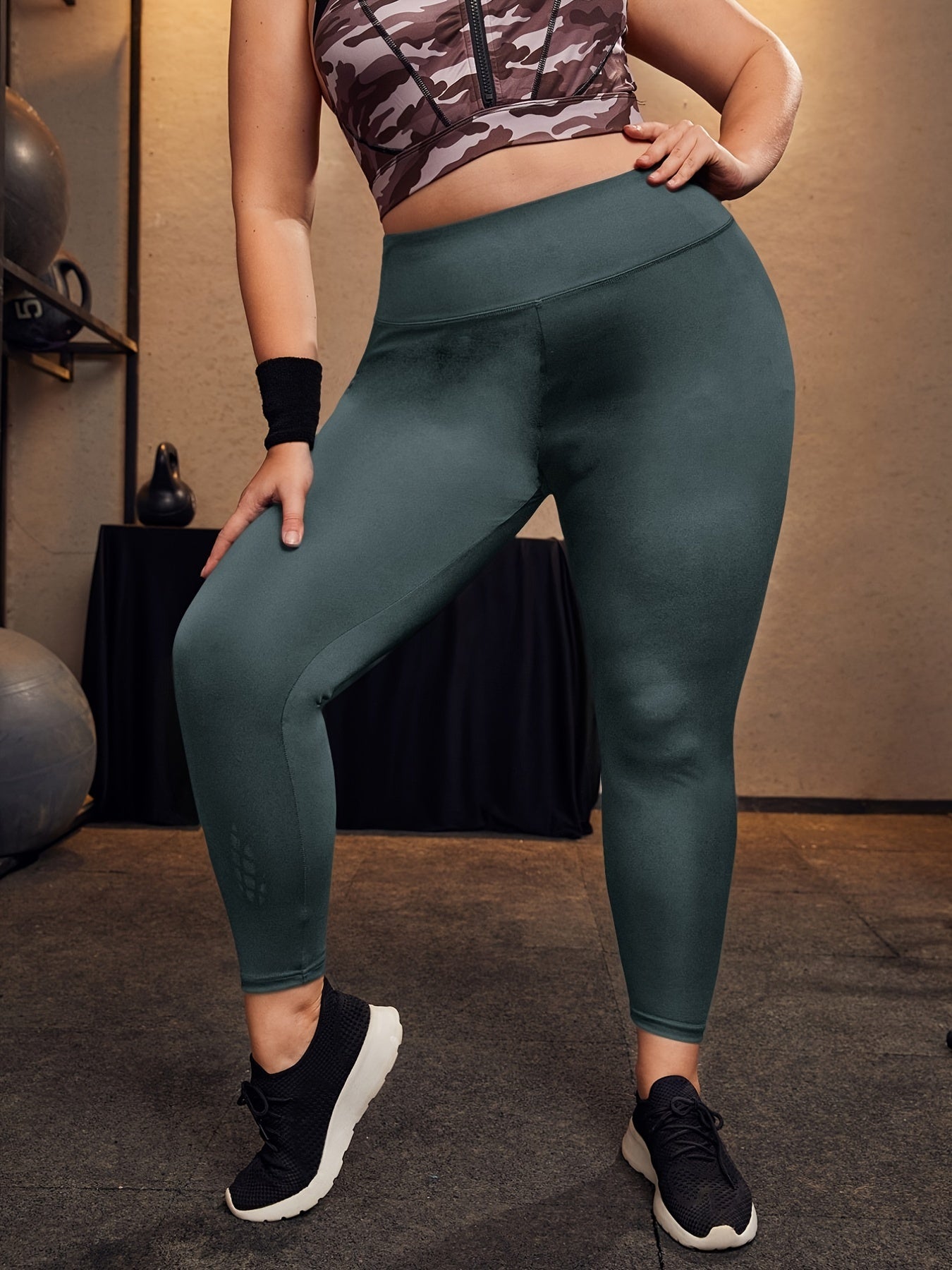 Sports Leggings - High Rise Ruched Skinny Fitness Leggings