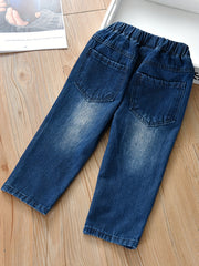 Girls' Graffiti Print Jeans Elastic Waist