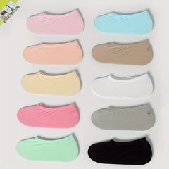 10pairs Girls Ultra Thin Nylon Blend Boat Socks