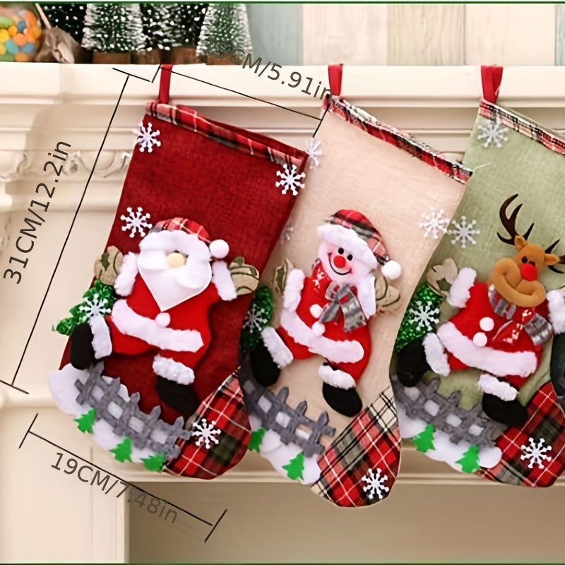 Large Christmas Socks Ornaments Gift Bag