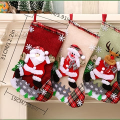Large Christmas Socks Ornaments Gift Bag