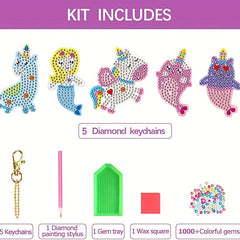 DIY 5D Diamond Painting Keychain Kit for Girls