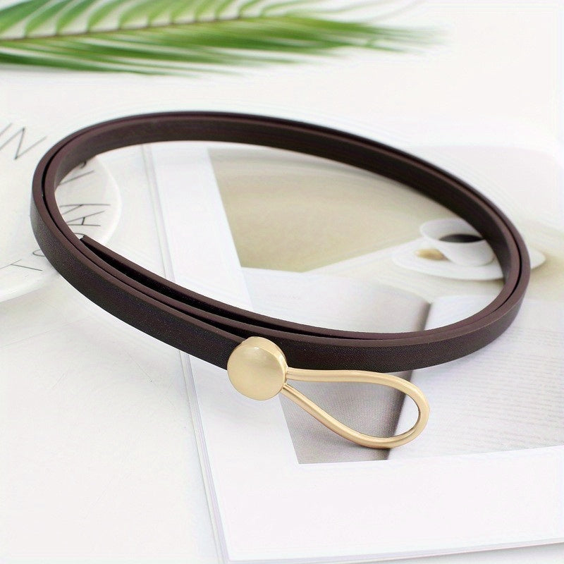 Women's Thin PU Leather Knot Belt Casual Dress Pants Coat Belts