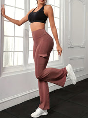High Waist Flare Pants with Pocket