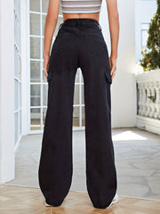 Loose Fit Side Flap Pocket Jeans
