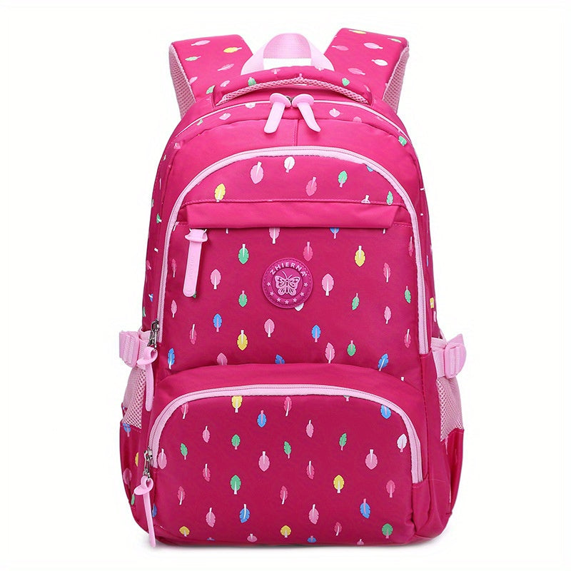 Colorful Leaves Printed Kids Backpack for Primary School Students