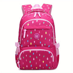 Colorful Leaves Printed Kids Backpack for Primary School Students