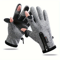 Waterproof Warm Fishing Gloves Non slip Windproof Gloves Winter Fishing Cycling