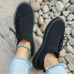 Knit Sneakers Lace-up Low Top Slip-On Sports Shoes