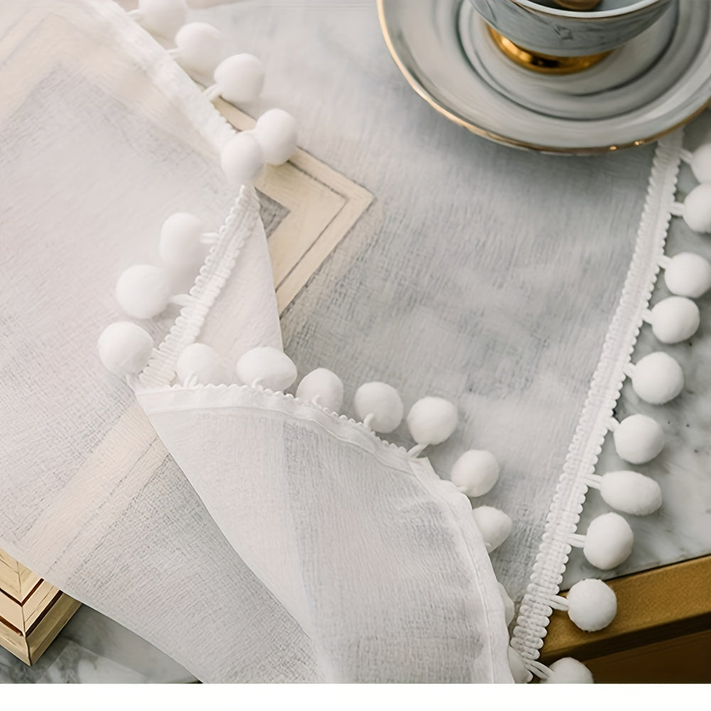 Modern Kitchen Curtain with Beads Rod Pocket Cabinet Curtain 39x31