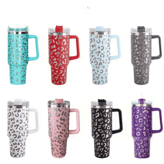 1200ml Insulated Stainless Steel Cup with Handle & Straw