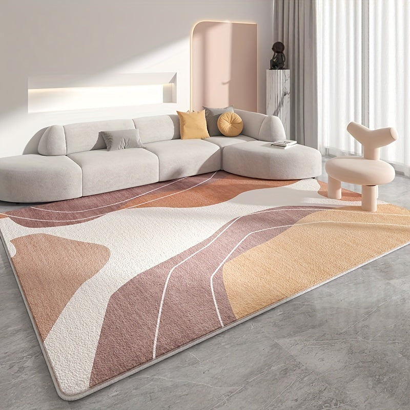 Geometric Faux Cashmere Area Rug Soft Fluffy Living Room Coffee Table Mat