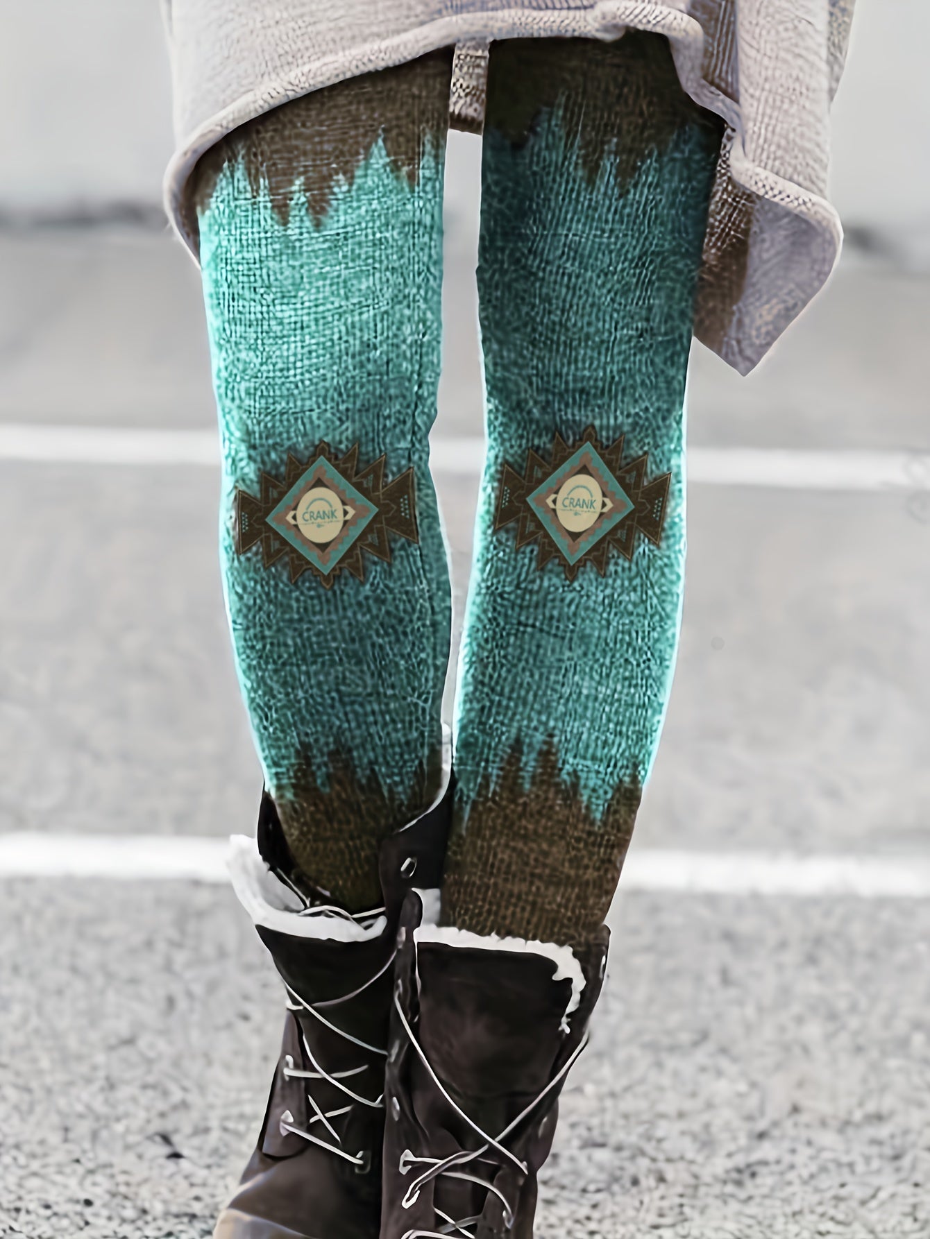 Geometric Pattern Skinny Leggings Stretchy Women's Clothing