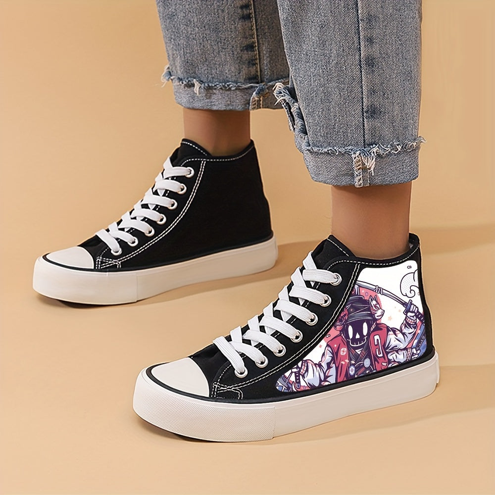 Girl's High Top Cartoon Skate Shoes Comfy Non Slip Sneakers