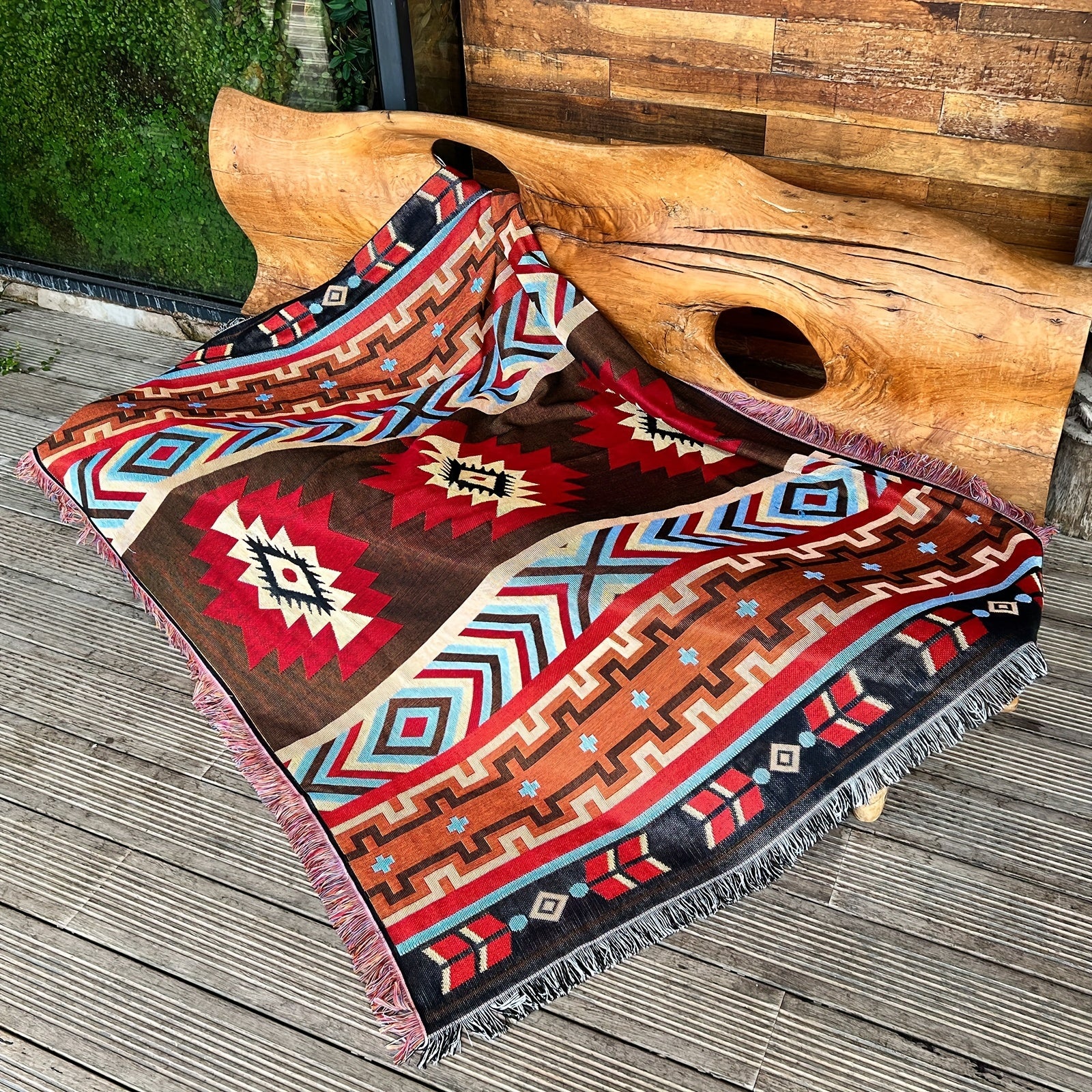 Retro Camping Blanket Outdoor Picnic Tear-Resistant Sofa Blanket