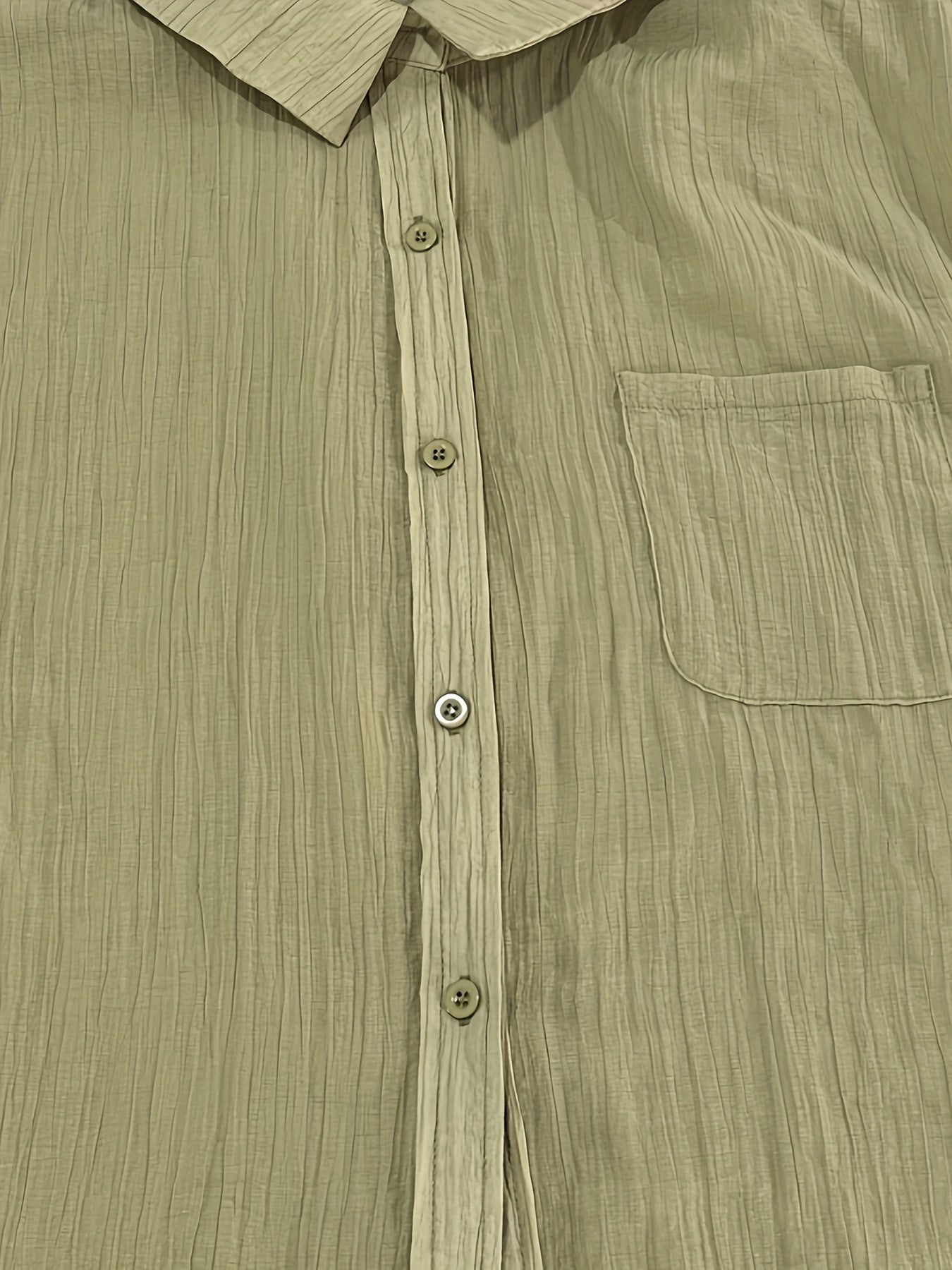Solid Button Up Long Sleeve Blouse