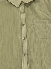 Solid Button Up Long Sleeve Blouse