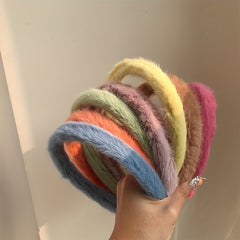 Colorful Plush Headband Hair Hoop, Non-slip Hair Accessories