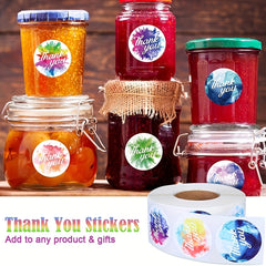 500pc Colorful Smudged Thank You Stickers 2 Styles Sealing Gift Label Decoration