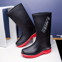 Men High Top Rain Boots Wear resistant Waterproof Non slip Galoshes