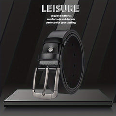 Men's PU Leather Business Belt for Formal Dress Pants