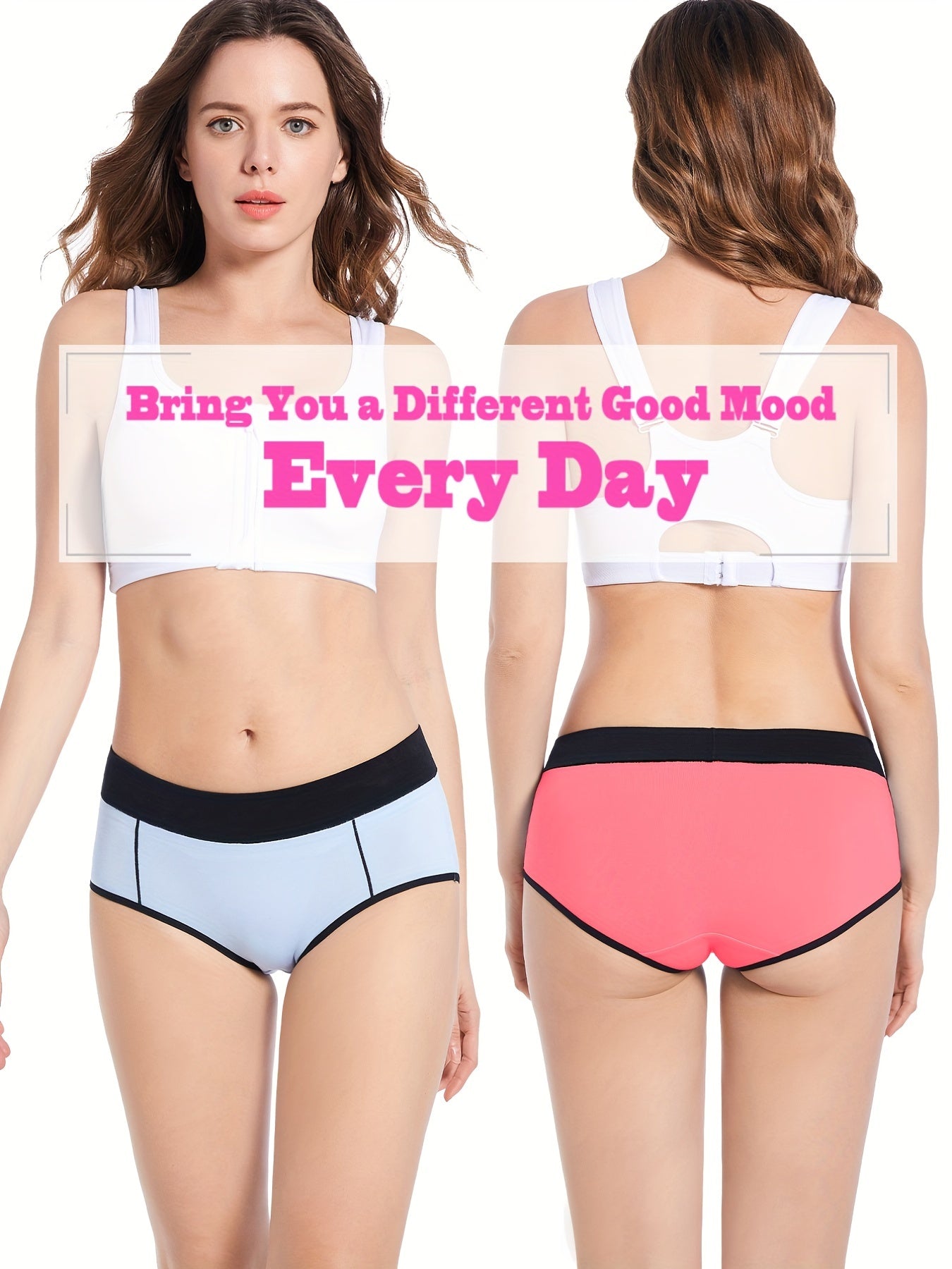 5pcs Colorblock Trim Briefs Comfy Stretchy Intimates Panties