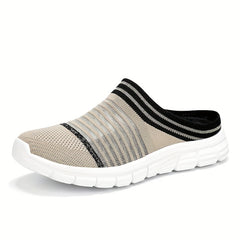 Men's Slip on Half Sneakers Open Back Shoes Mules Lightweight