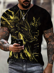 Wolf 3D Pattern Print Men's Short Sleeve T-Shirt Graphic Tee