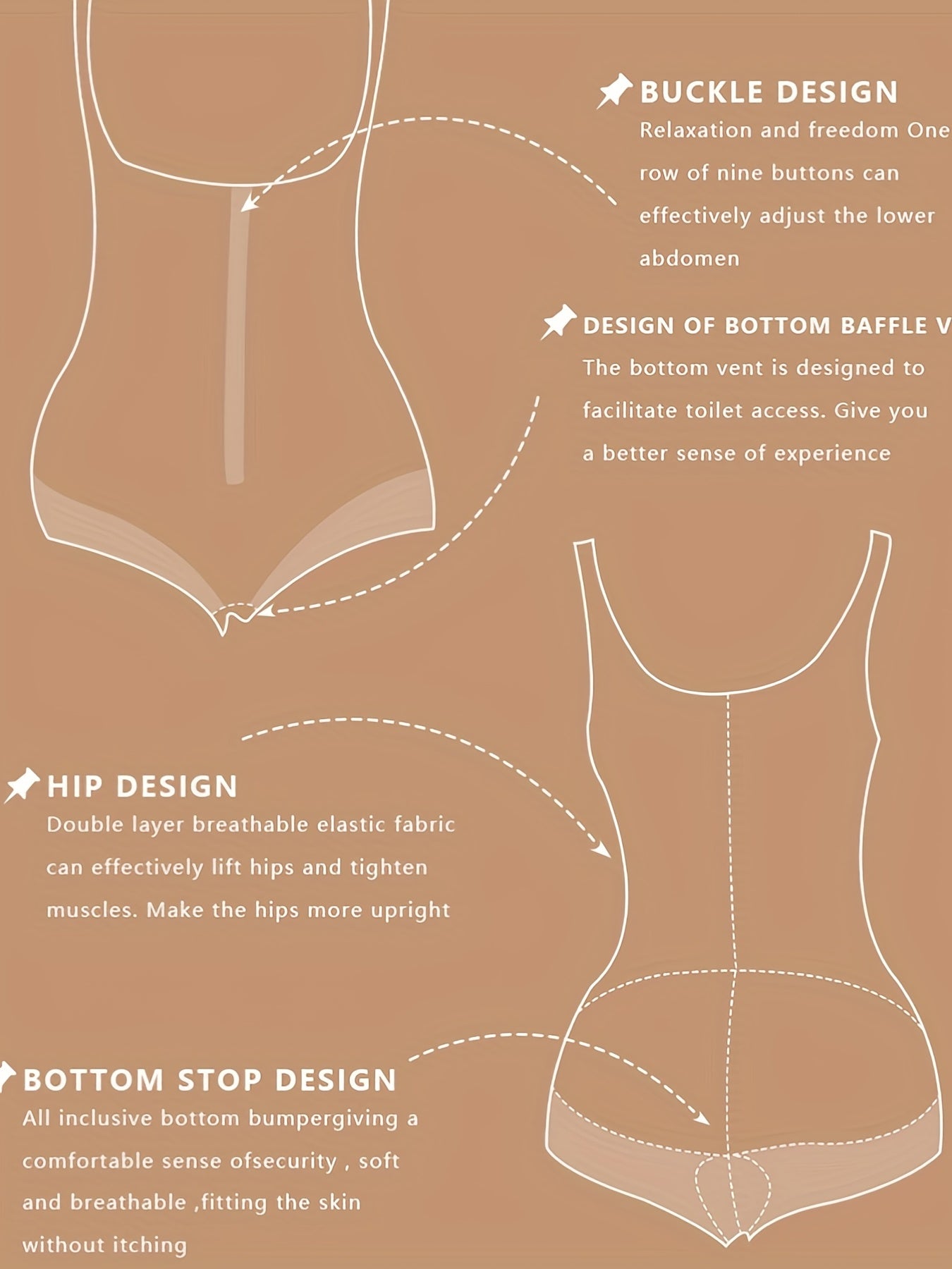 Lace Trim Shaping Romper Tummy Control Butt Lifting Zip Up Body Shaper