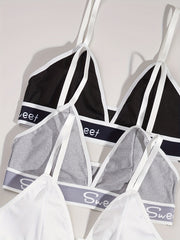 Letter Print Bra & Panties Lingerie Set