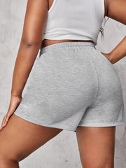 Dog Print High Rise Stretch Drawstring Loose Shorts