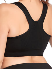 3 Pack Plus Size Sports Bra Set Zipper Front Racer Back Wireless Bralette