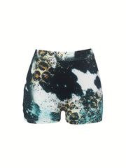 Rodeo Life Print Skinny Shorts for Women