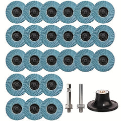 27pcs 5.08 cm Flap Disc & Holder Set, 24pcs Zirconia Grinding Discs