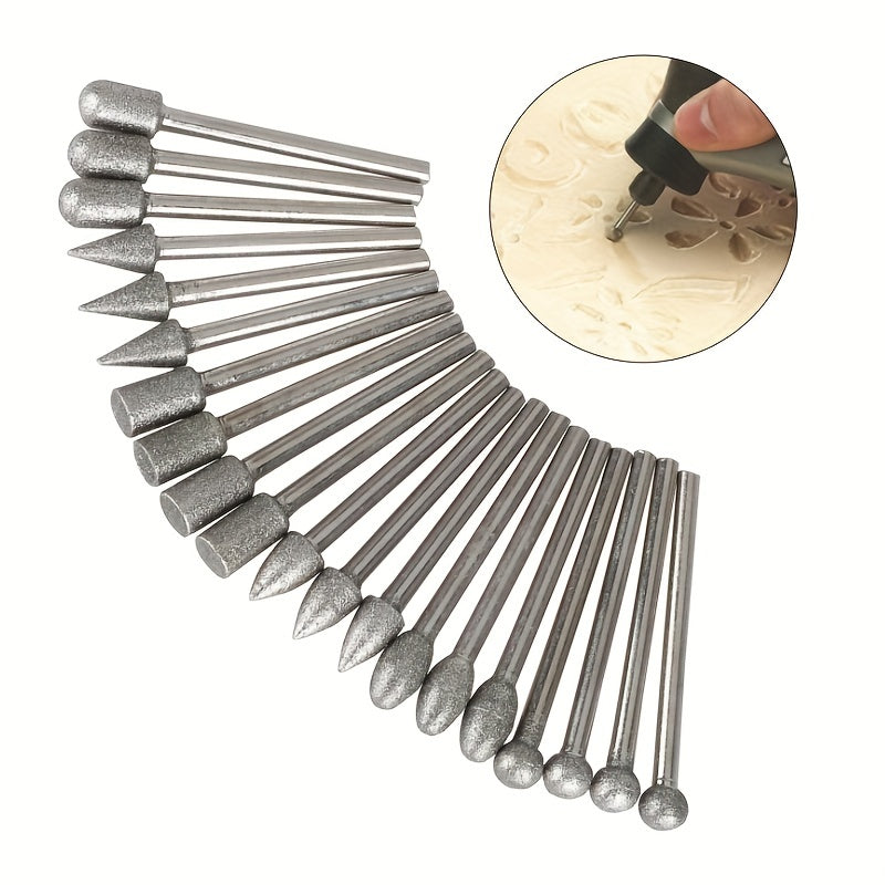 20pcs Diamond Grinding Head Kit for Carving, Grinding, Polishing, Jewelry Making