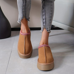Women's Platform Short Boots Slip On Outdoor Shoes Non Slip Fur Boots