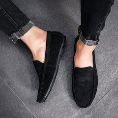 Men's Loafer Shoes Rubber Sole Flat Heel
