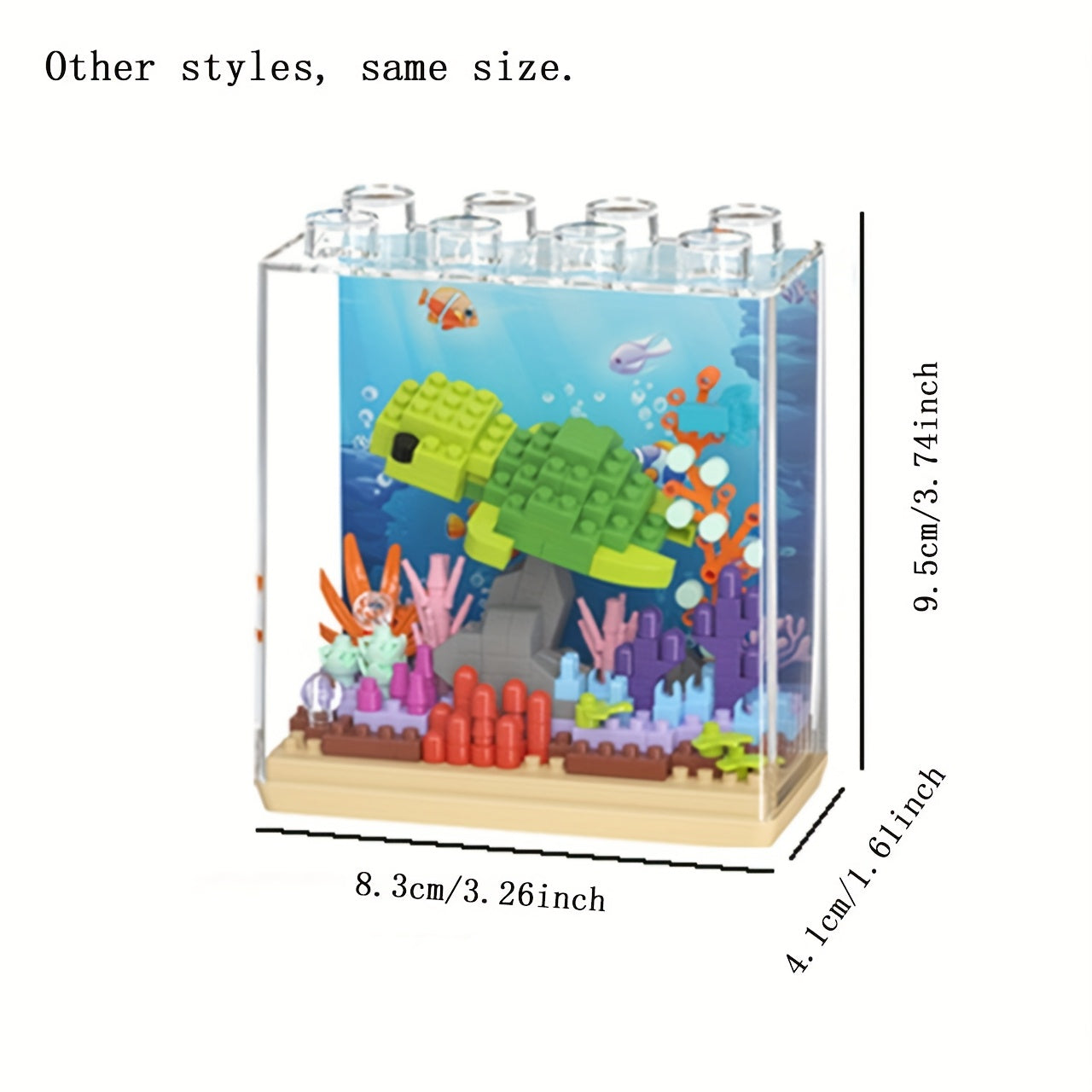 Ocean Animal Building Blocks Toy Set with Dust Cover