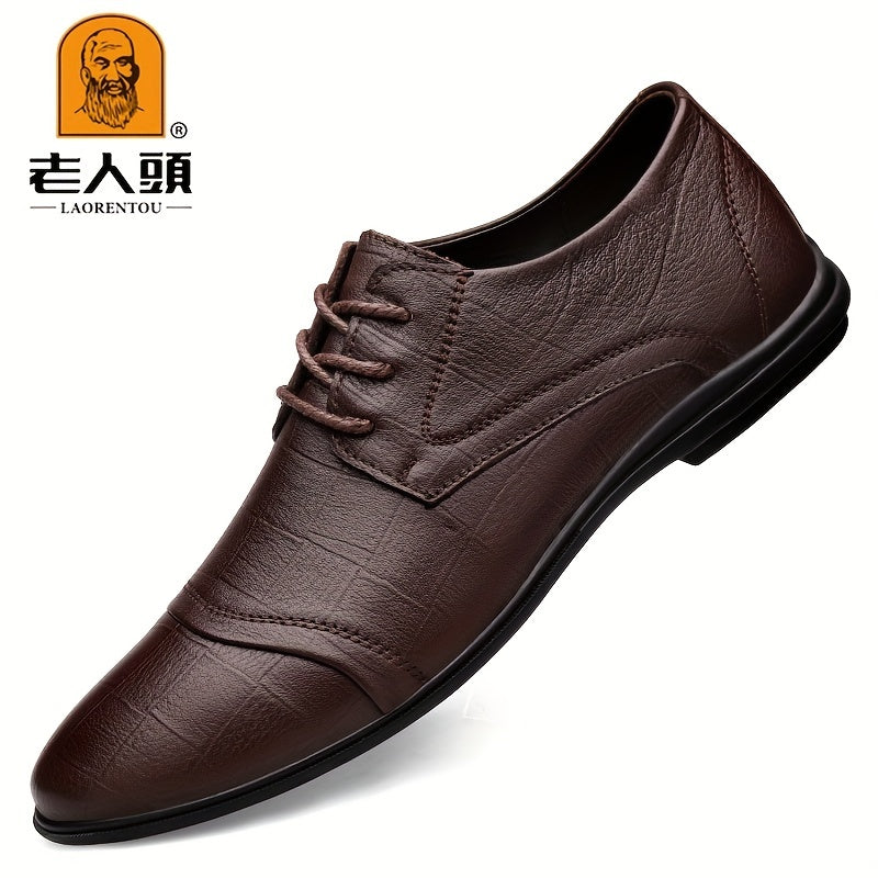 LAORENTOU Men's Plaid Lace Up Derby Shoes