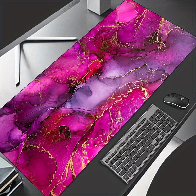 Pink Marble Pattern Mouse Pad Soft Office Table Mat Desktop Rubber Large