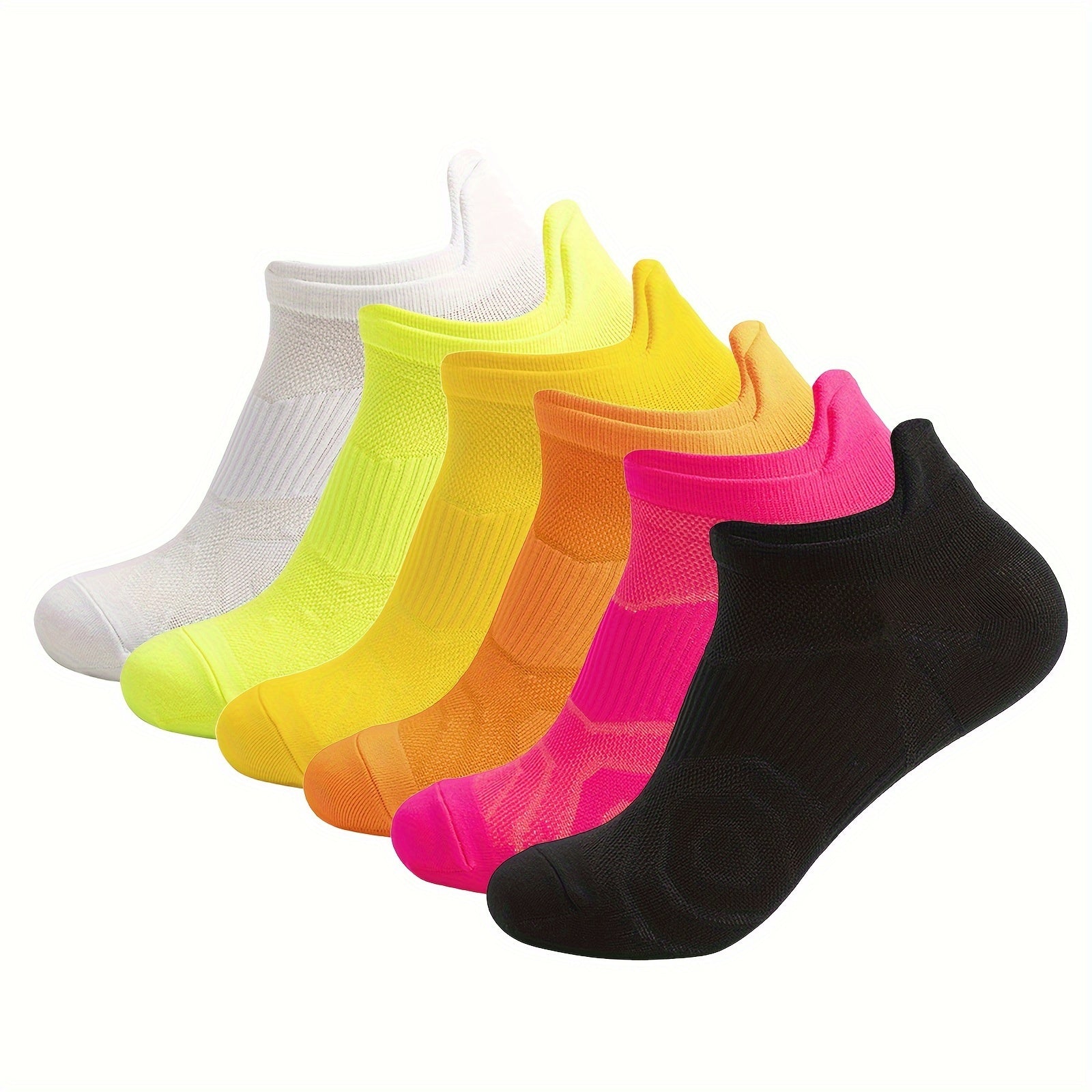 6 Pairs Men's Mid Crew Sport Socks Absorb Sweat Comfy Breathable Socks