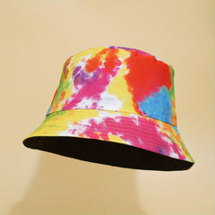Colorful Tie Dye Bucket Hat Graffiti Hip Hop Fisherman Cap