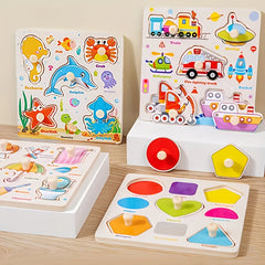 Wooden Learning Puzzles for Preschoolers - Letter Shapes Animal