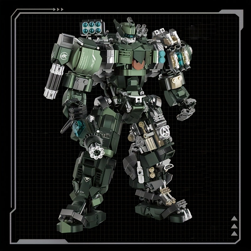 1403pcs Green Mecha Building Block Construction Toy Set