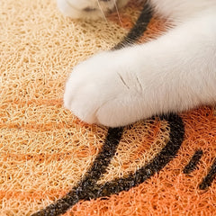 Cartoon Cat Litter Trapping Mat Non Slip Cat Feeding Pad
