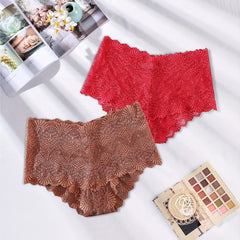 2 Pack Women's Plus Floral Lace Seamless Underwear Set